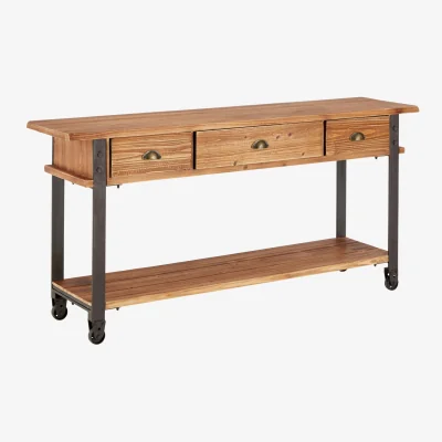 The Range New Foundry 3 Drawer Console Table - Brown