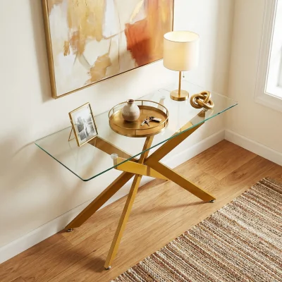 The Range Glass Console Table - Black