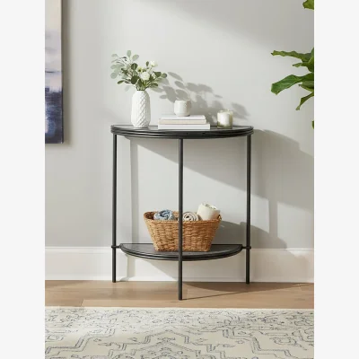 The Range Xania Semi Circle Console Table - Black