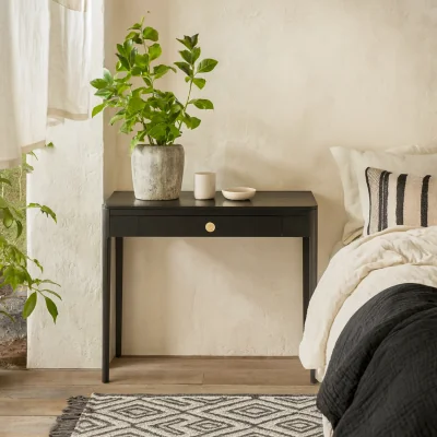 The Range Trieste Console Table with Brushed Brass Handle - Black