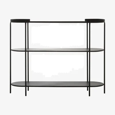 The Range Trento Console Table With Glass Top - Black