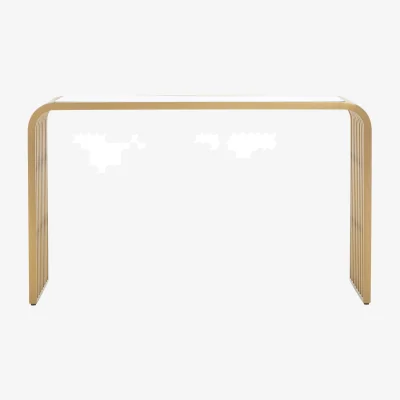 The Range Vogue Matte Gold Slatted Console Table - Gold