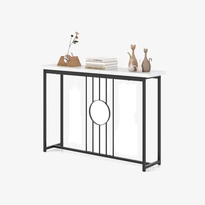 The Range Modern Faux Marble Top Entryway Table  - Black