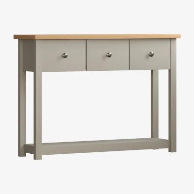 The Range Arlington 3 Drawer Console Table, Grey - Grey