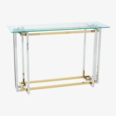 The Range Elino Silver and Gold Console Table - Gold