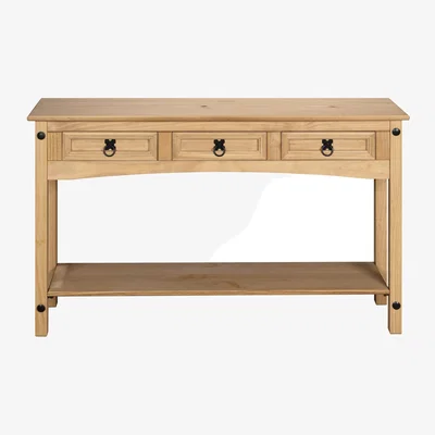 The Range Corona Console Hall Table 3 Drawer - Brown