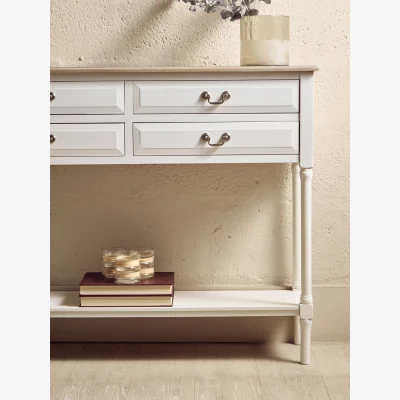 The Range Heritage 4 Drawer White Console Table - White