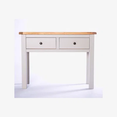 The Range Argenta 2 Drawer Console Table - Grey / Brass Knob