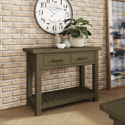 The Range Solid Reclaimed Natural Pine Console Table - Natural