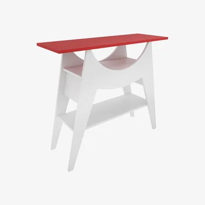 The Range Ese 100cm Dresuar Console Table White and Red - Red