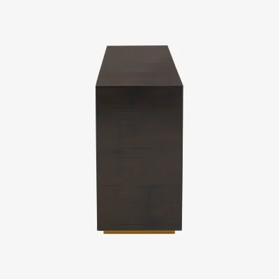 The Range Gabelle Ebony and Natural Bamboo Console Table - Gold