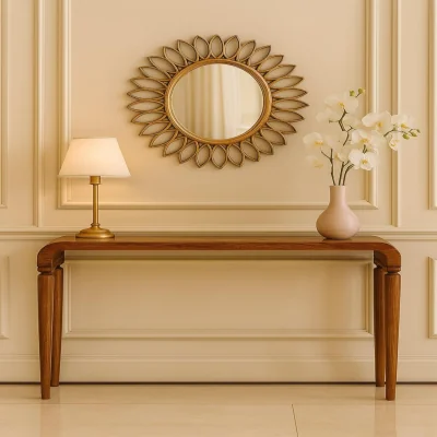 The Range Solid Wood Arcus Console Table - Brown