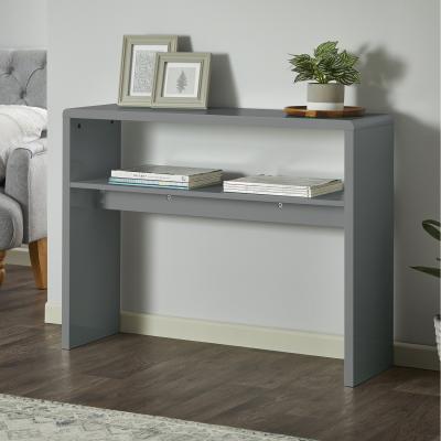 The Range High Gloss Compact Console Table in Grey - Grey