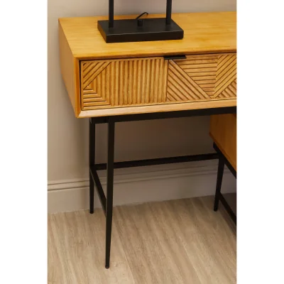 The Range Jakara Natural Finish Console Table with 2 Drawers - Brown