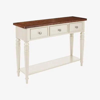 The Range Queensbury Console Table with Oak Top - Cotswold Cream