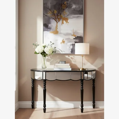 The Range Tiffany Mirrored Console Table - Black