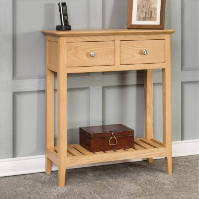 The Range Two Drawer Telephone Console Table - Light Oak