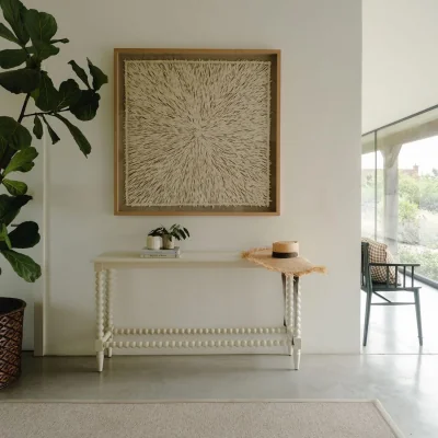 The Range Cromwell Bobbin Console Table - Linen Cream