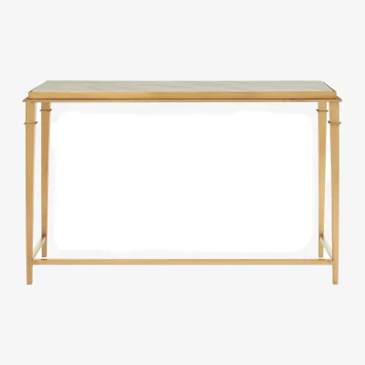 The Range Alvaro Console Table with White Marble Top - Gold