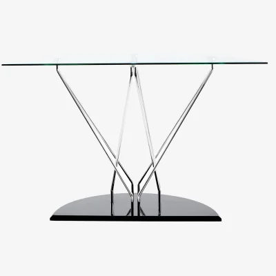 The Range Halo Half Moon Console Table - Black