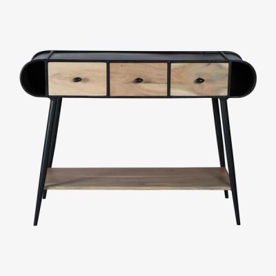 The Range Industrial Chadar Metal and Wood Console Table - Multicolour