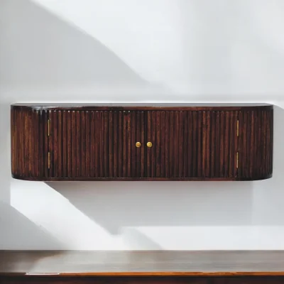 The Range Solid Wood Chunky Chestnut Wall Mounted Console - Brown