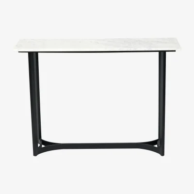 The Range Hendrick Marble Console Table - White and black
