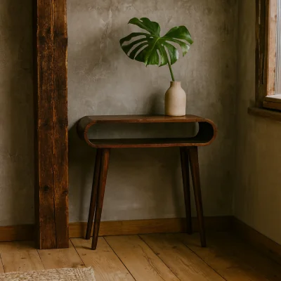 The Range Porquerolles Mango Wood Console Table Chestnut Open Shelf - Brown
