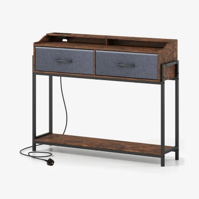 The Range Industrial Console Table with Station