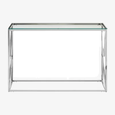 The Range Allure Silver Cross Design Console Table - Silver