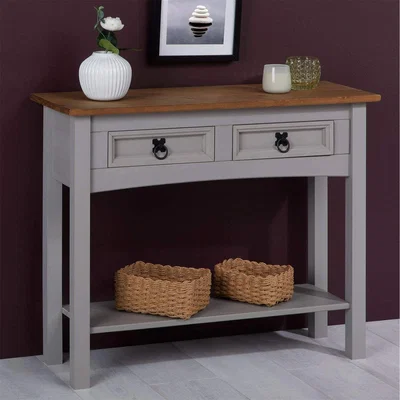 The Range Corona Grey 2 Drawer Console Table - Grey