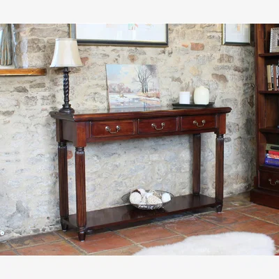 The Range La Roque Console  Hall Table (With Drawers) - Rich Mahogany