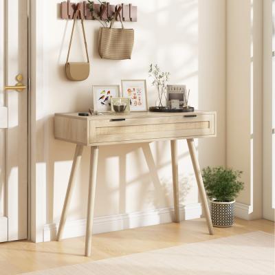 The Range Rattan Console Table Entryway Table - Natural