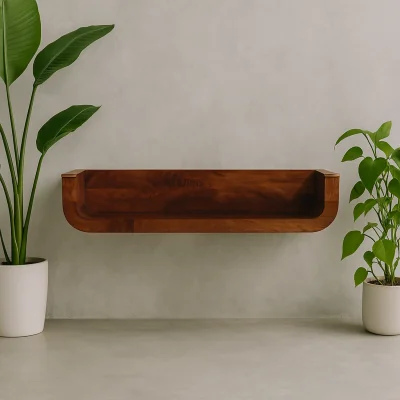 The Range Dinan Chestnut Mango Wood Floating Console Table - Brown