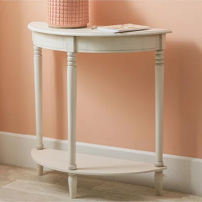The Range Wood Half Moon Console Table - White