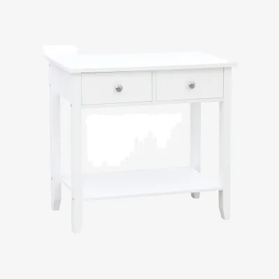 The Range Slim Console Table with Undershelf - White