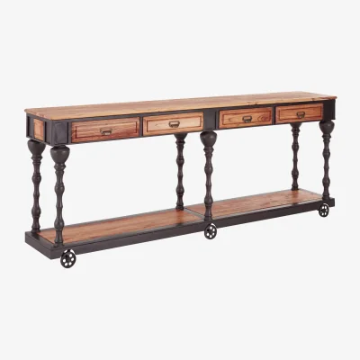 The Range New Foundry 4 Drawers Console Table - Brown