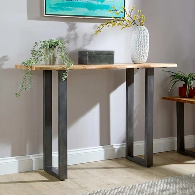 The Range Live Edge Solid Wood Acacia Top Console Table - Natural