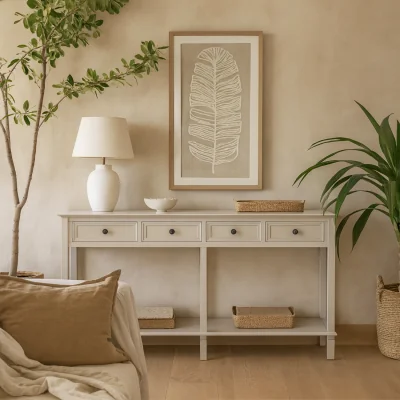 The Range Rochemaure 4 Drawer Console Table - White