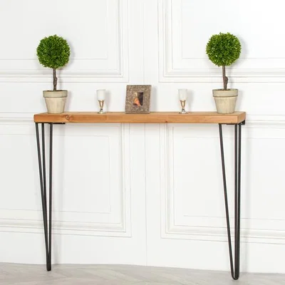 The Range Rustic Wooden Hall Console Table - Brown