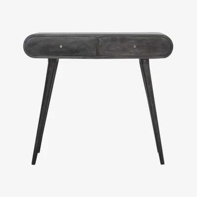 The Range Ash Black Curved Edge Console Table - Black