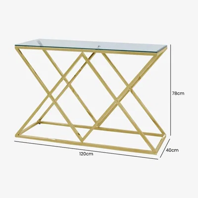 The Range Imperia Gold Console Table, Hallway Table - Gold