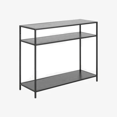 The Range Seaford Console Table with 2 Shelves in Black - Black