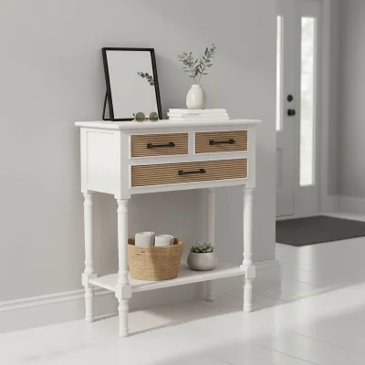The Range Heritage 3 Drawers White Console Table - White