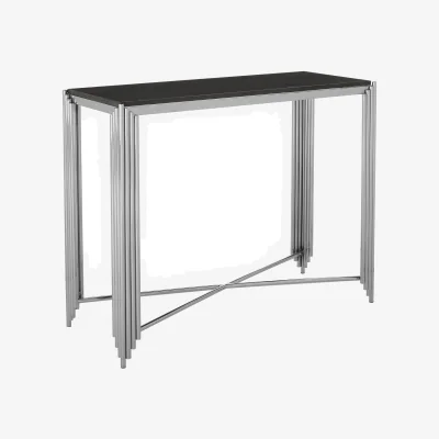 The Range Clarice Granite Top Console Table - Black