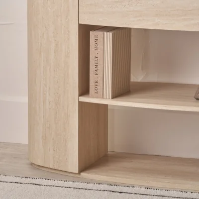 The Range Tivoli 1 Drawer Console Table with Shelves - Travertine