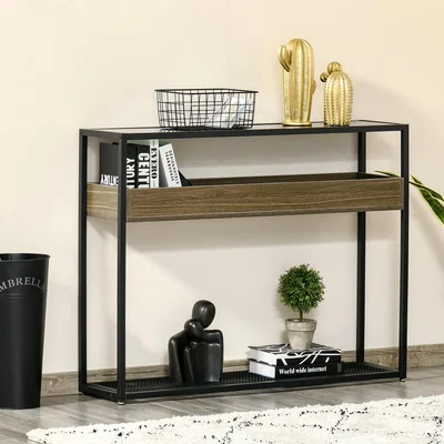 The Range Industrial Style Console Table - Grey