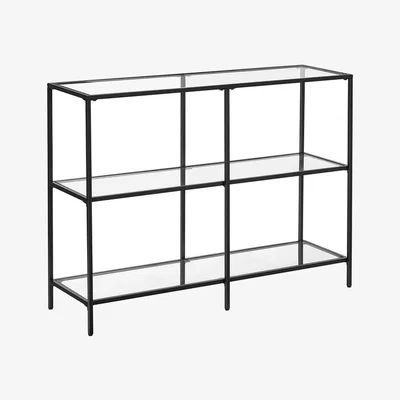 The Range 3 Tier Tempered Glass Console Table - Black