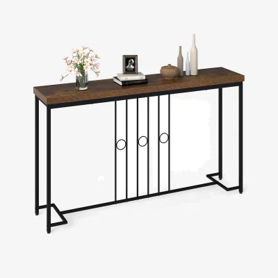 The Range Narrow Entryway Table - Brown
