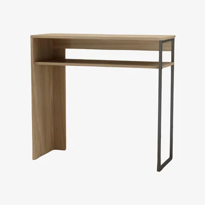 The Range 2 Tier Console Table With Steel Frame Hallway Furniture - Brown